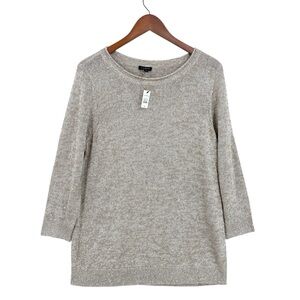 New TALBOTS Sequin Sweater Knit Pullover Beige